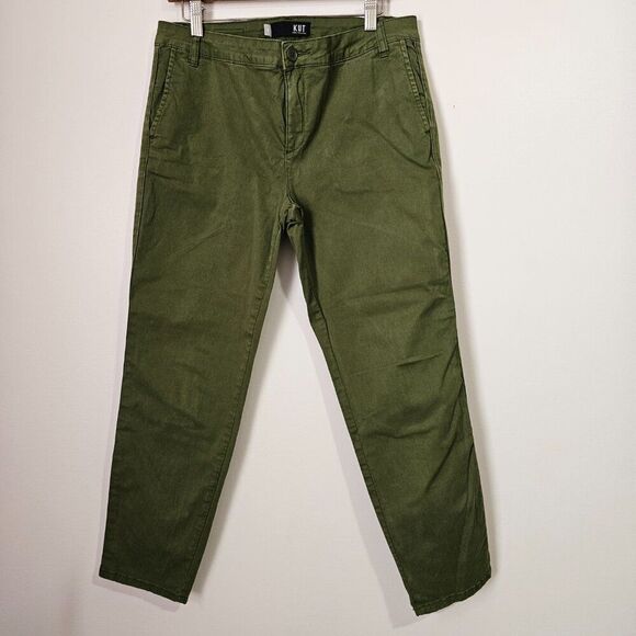 EUC KUT FROM THE KLOTH BRIGHT OLIVE GREEN STRETCH PANTS SIZE 10 - Picture 1 of 14